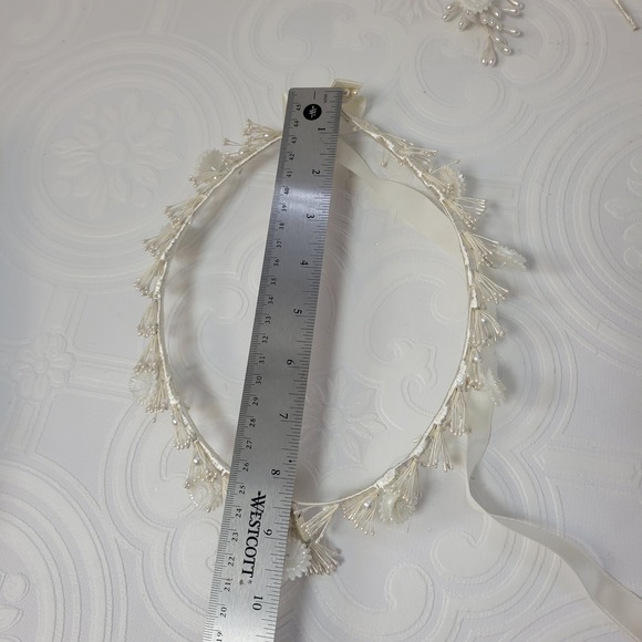 Vintage Greek Stefana Wedding Crowns Ivory Pearls Floral 1980\'s‎ Orthodox main image 6